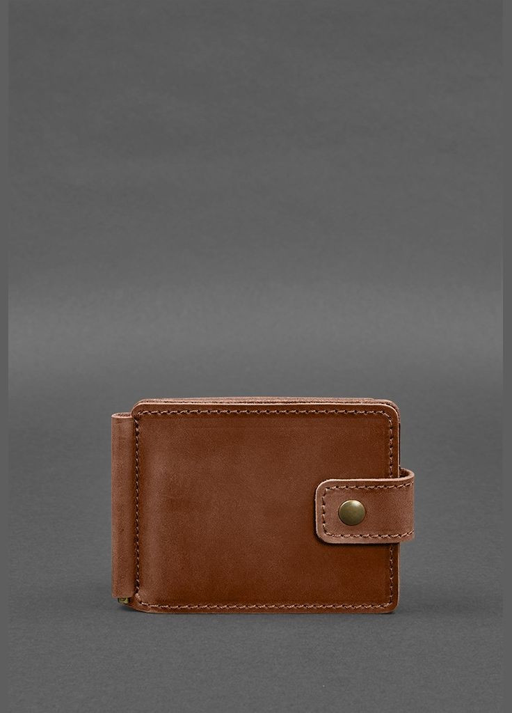 Кожаный портмоне 13.1 зажим с хлястиком светло-коричневый Crazy Horse (A-028266) BlankNote (328444773)