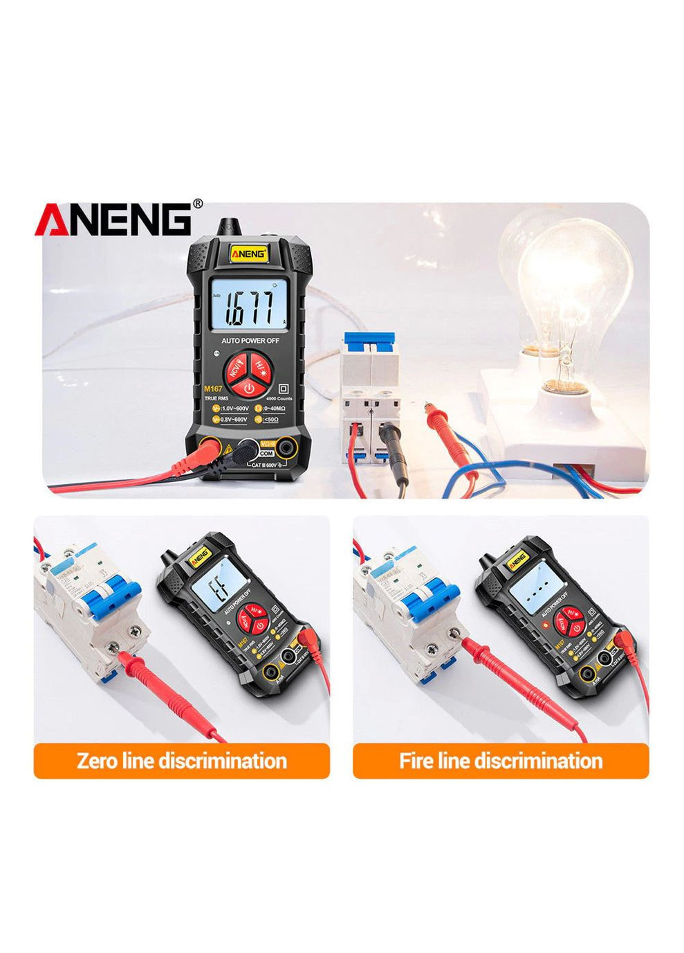 Портативний цифровий мультиметр M167 з автоматичним діапазоном Aneng (303401418)