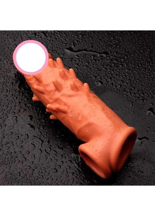 Насадка на пенис с фиксацией мошонки и шипами XLover - Телесный ToyFa (354826464)