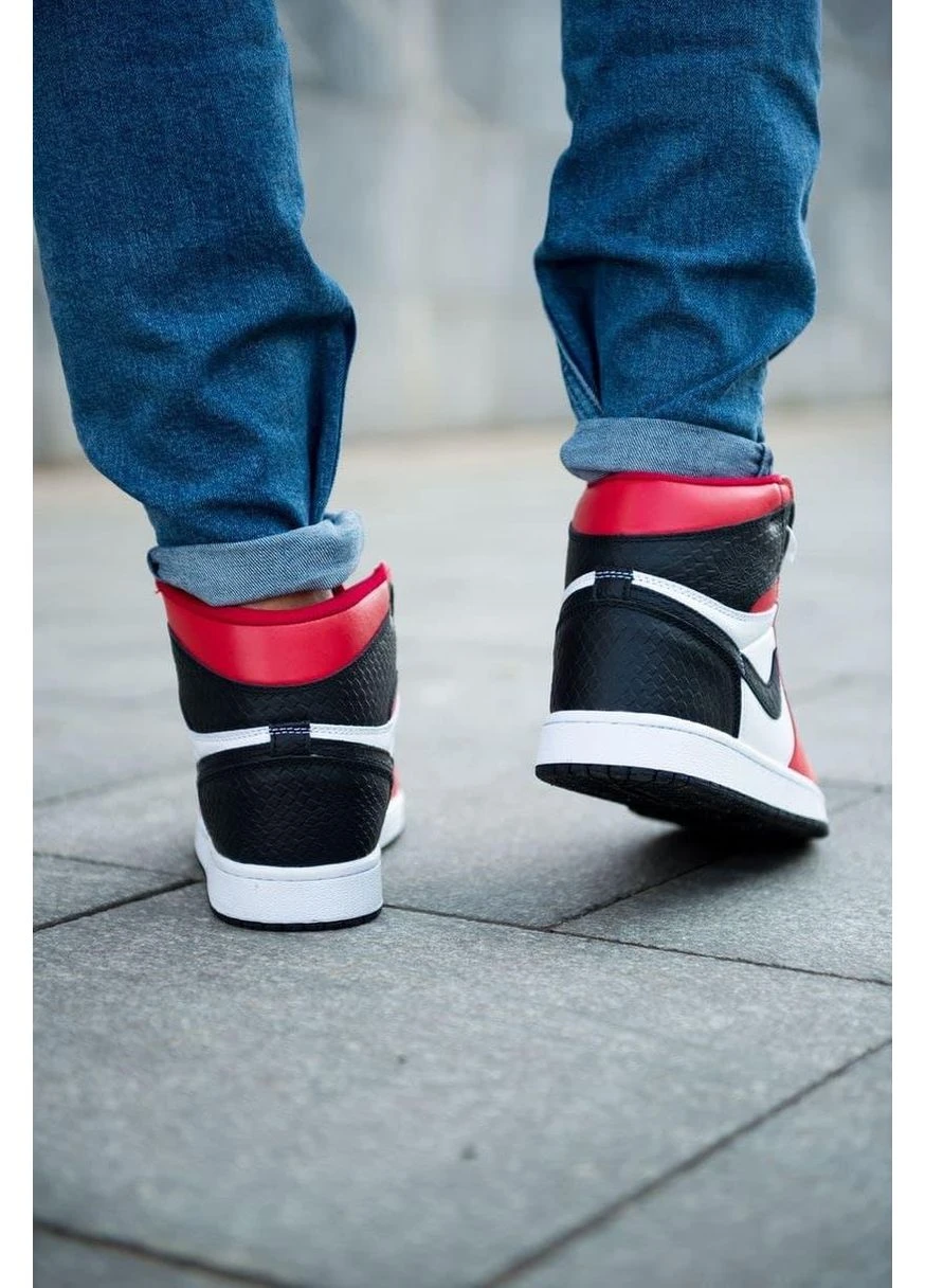 Белые демисезонные кроссовки мужские nike air jordan 1 retro high black red white 1 найк аир джордан белые No Brand