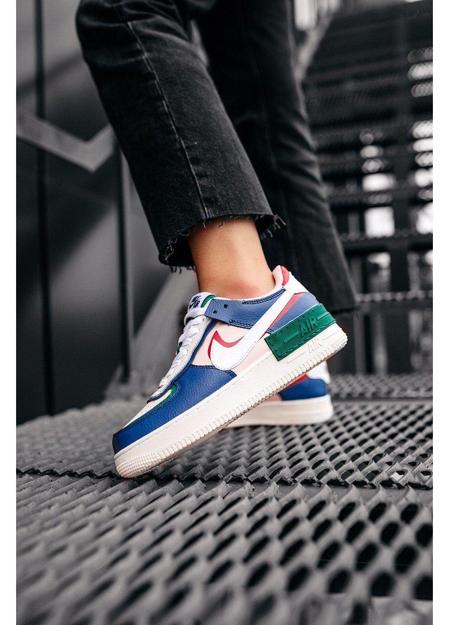 Рожеві Осінні кросівки чоловічі nike air force 1 shadow pink blue найк аір форс 1 преміум No Brand