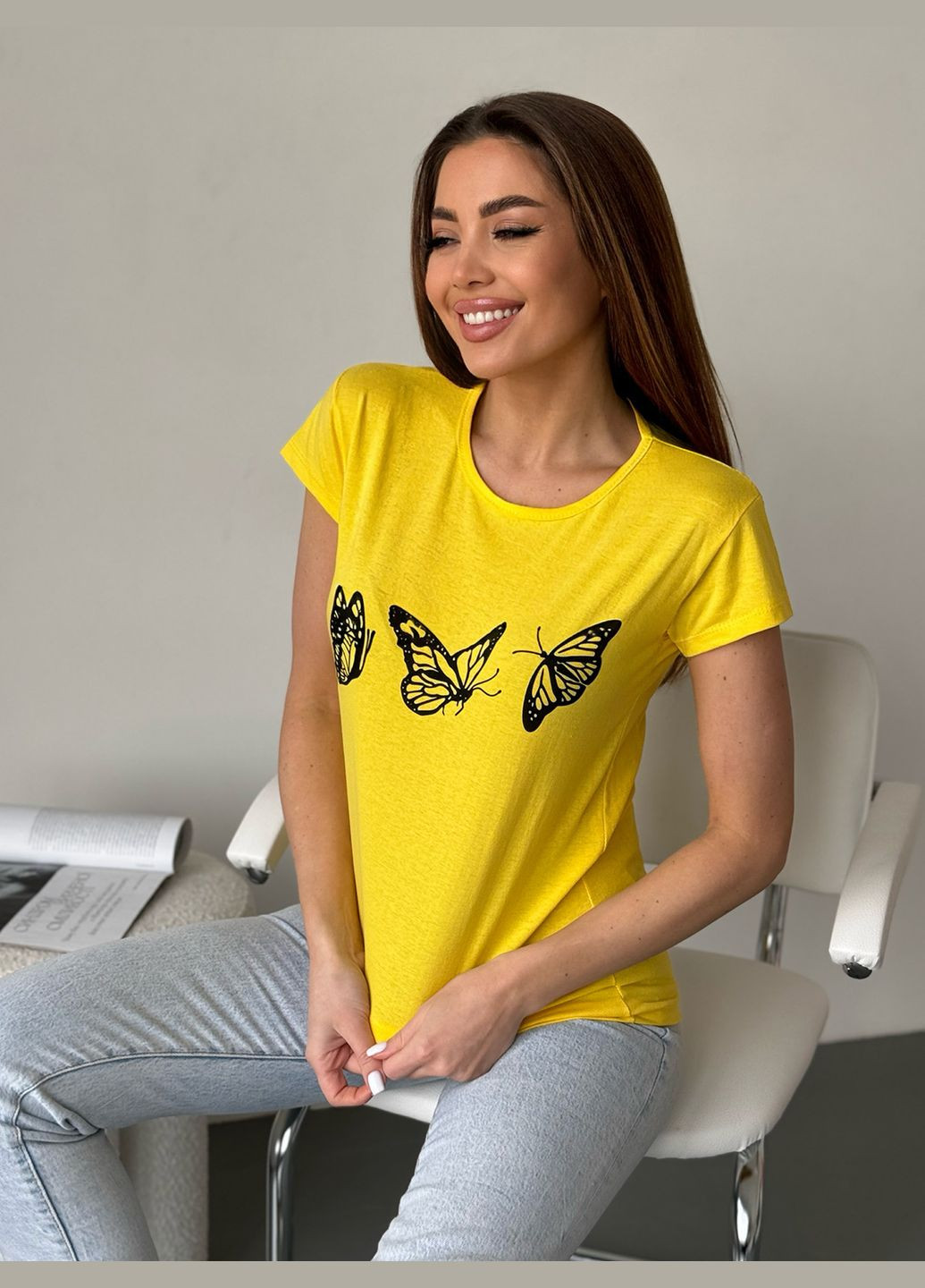 Жовта літня футболки Magnet WN20-596
