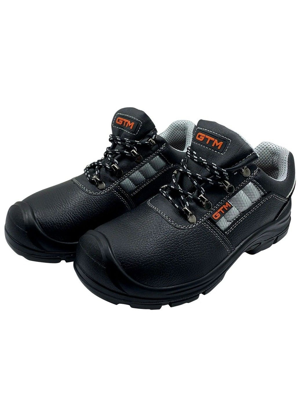 Черные осенние ботинки рабочие с металлическим носком sm-070c comfort евростандарт GTM