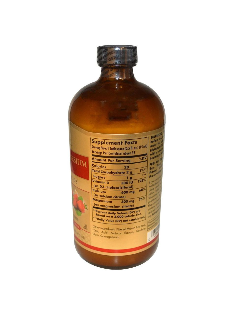 Кальций, цитрат магния, витамин D3, 473 мл Solgar (366734088)