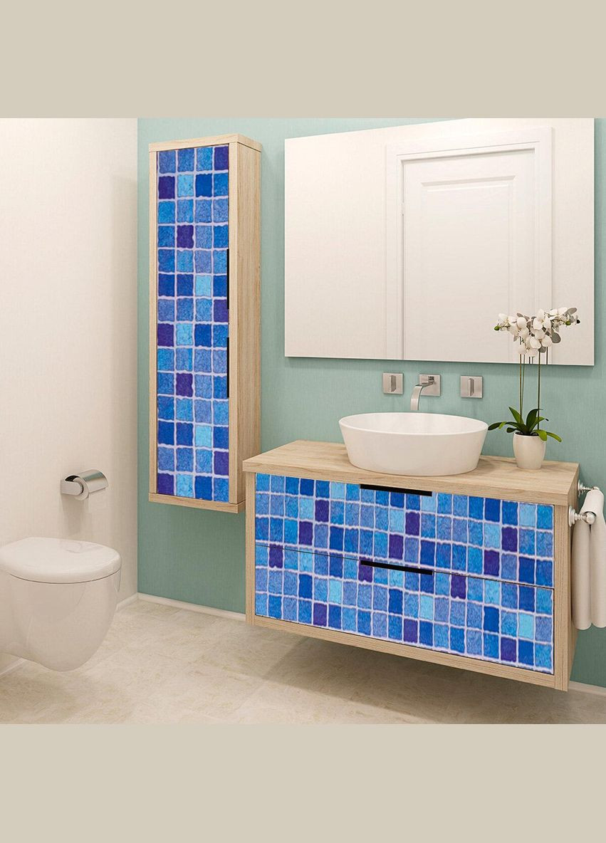 Самоклеящаяся пленка синяя мозаика 0,45х10м SW-00000825 Sticker Wall (329892846)