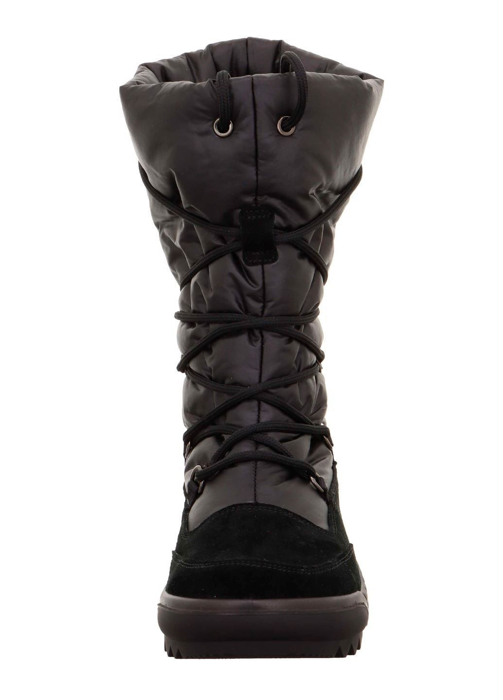 Черные женские черные сапоги дутики Legero без декора, со шнуровкой