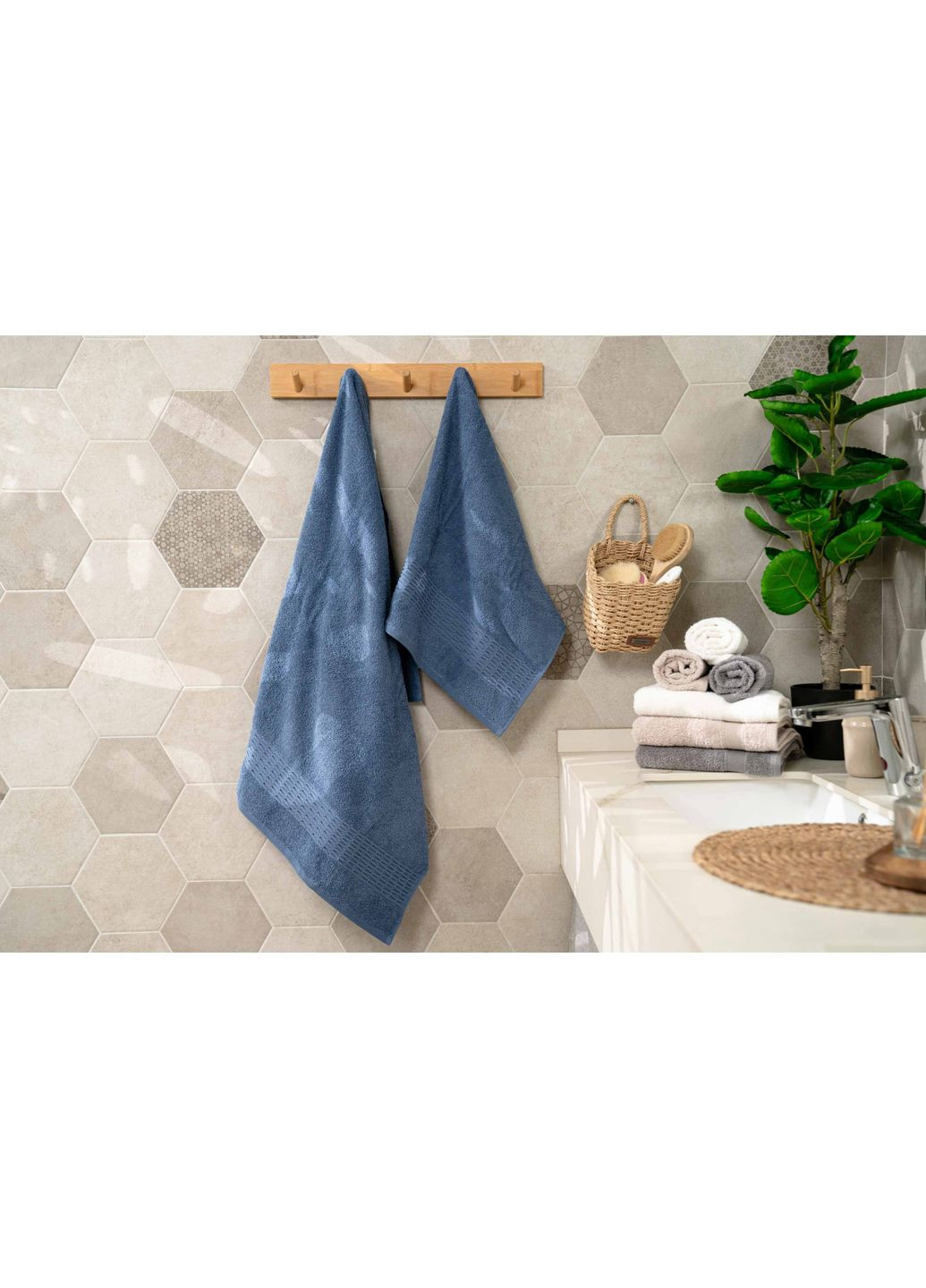 Набор полотенец махровых Lotus ART-2357-NA 2 шт синий Ardesto комбинированный