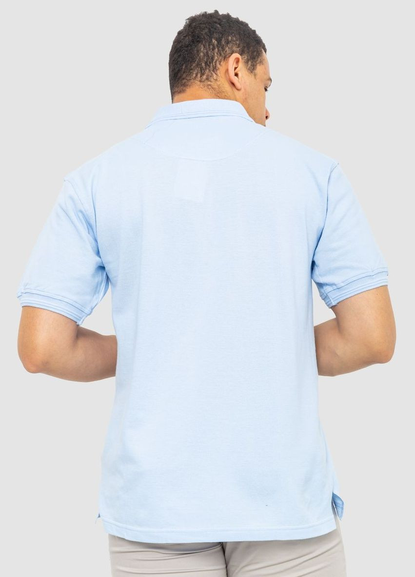 Блакитна поло чоловіче однотонне,, 244r015 Ager
