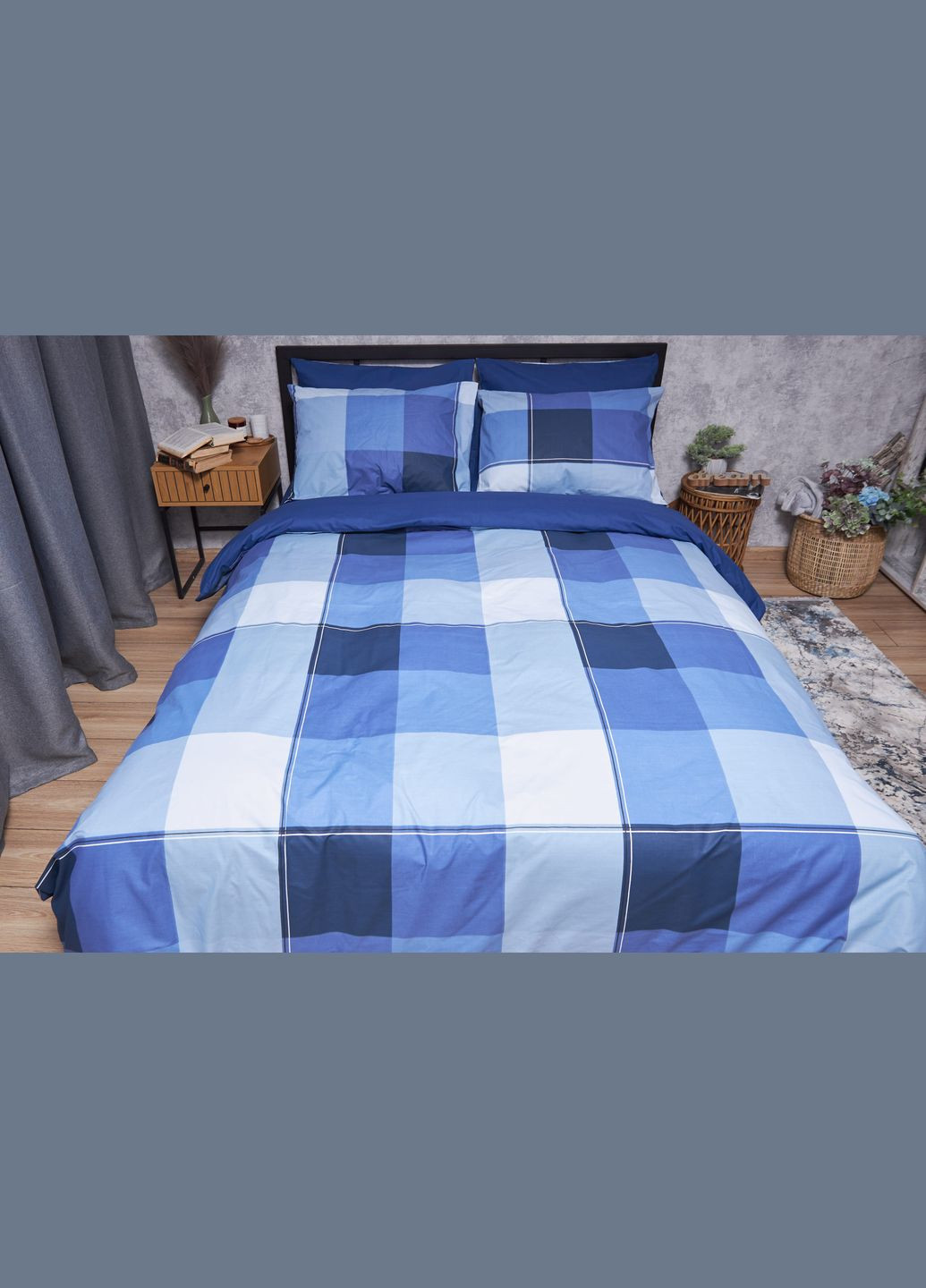 Комплект постельного белья Бязь Gold Люкс «» полуторный евро 160х220 наволочки 4х70х70 (MS-820004889) Moon&Star finland blue (293148190)