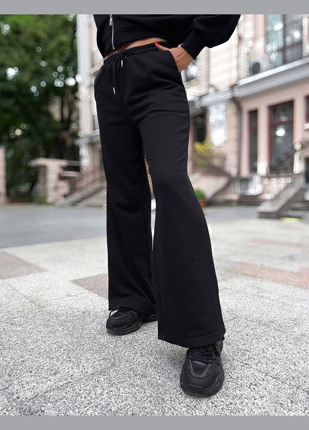 Спортивний чорний костюм 2-ка з якісної турецької тканини, комфортний стильний прогулянковий костюм на блискавці No Brand 705-1 (299740913)