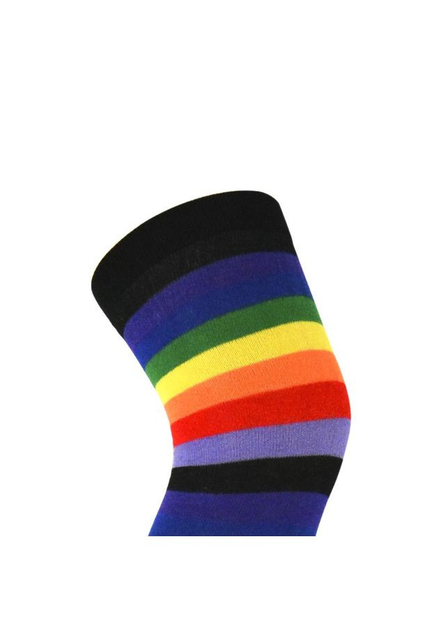 Панчохи веселкові бавовняні чорні зі смужками No Brand (311223026)