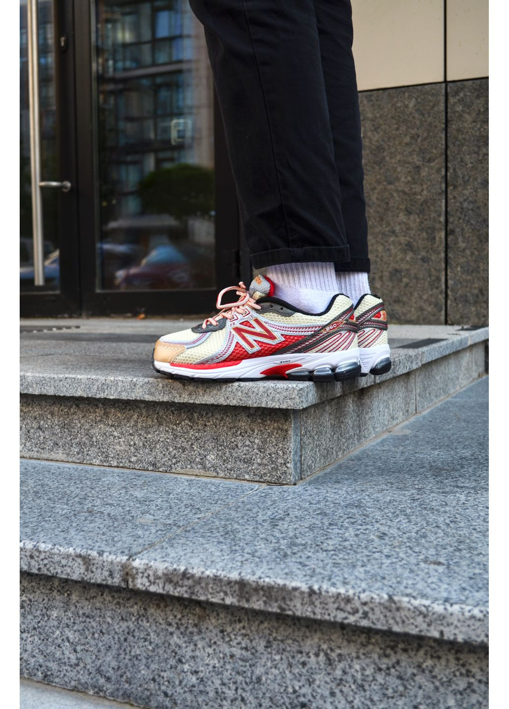 Комбіновані Осінні кросівки чоловічі new balance 860 v2 red нью беланс 860 No Brand