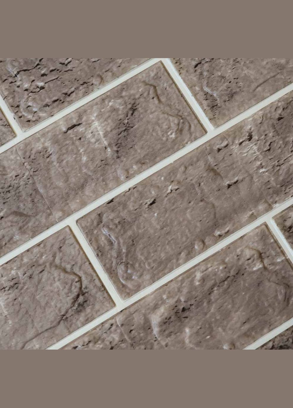 Самоклеющаяся декоративная 3D панель кирпич контраст темно-серый 680х680х4 мм Loft Expert (299004062)