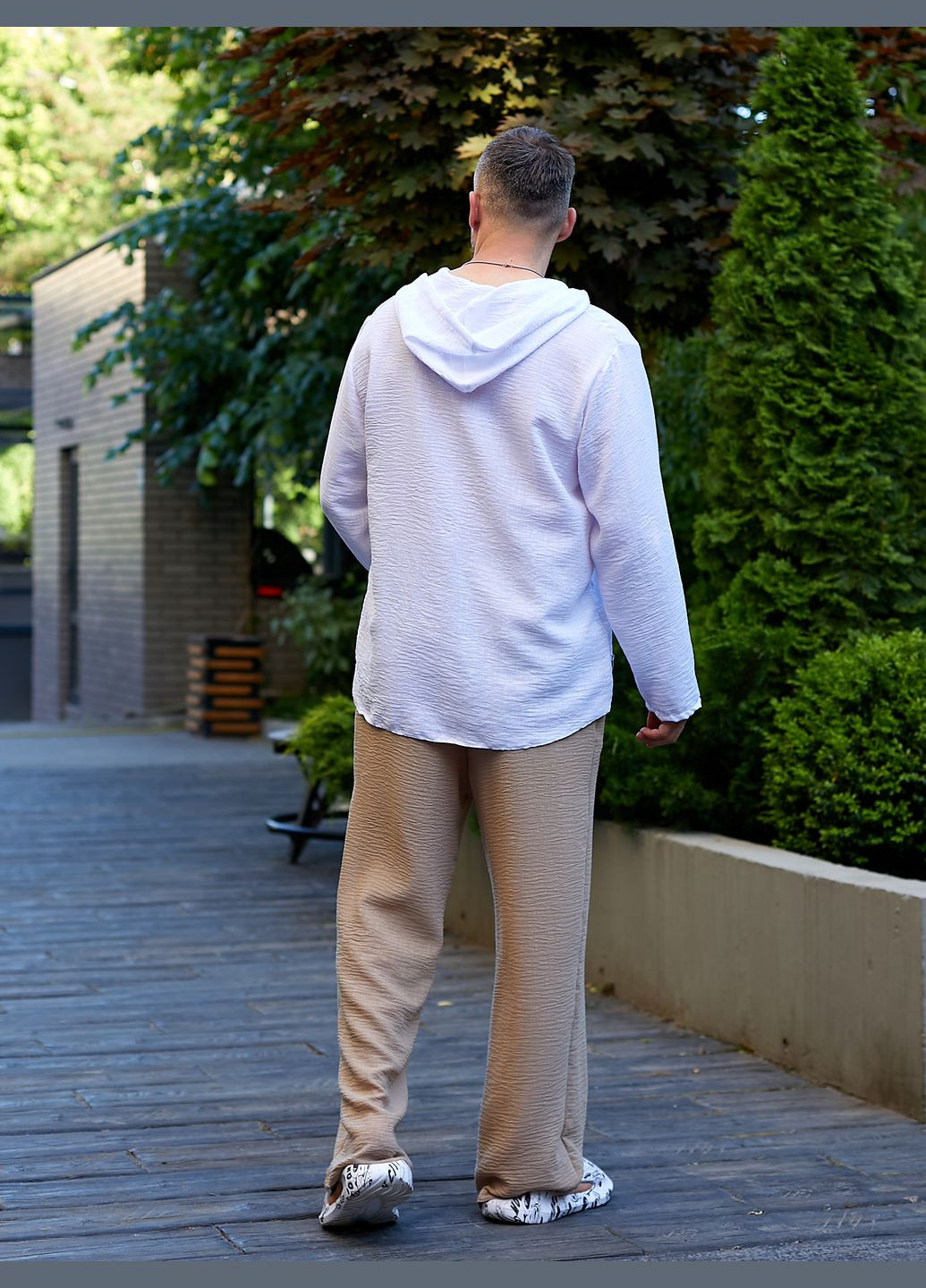 Белая повседневный рубашка однотонная No Brand