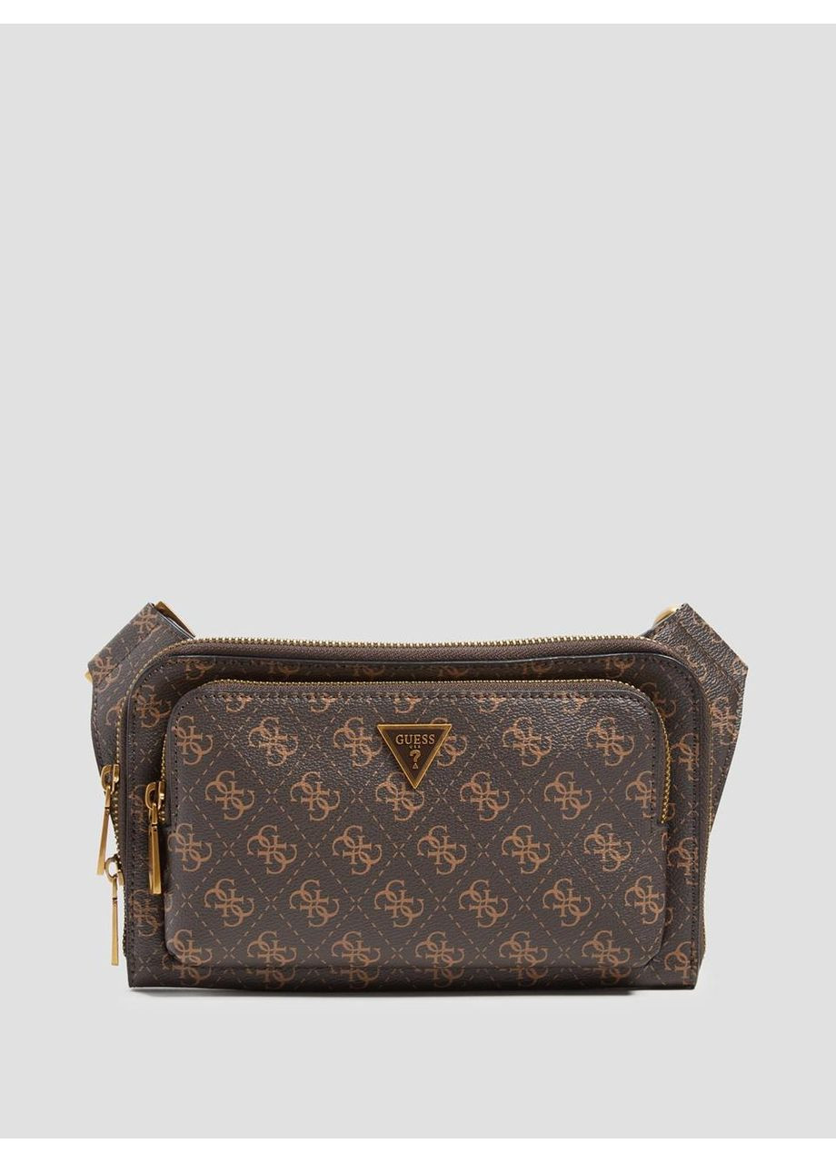 Чоловіча сумка на пояс Eco Milano Quattro G Flat Bum Bag коричнева Guess (364100406)