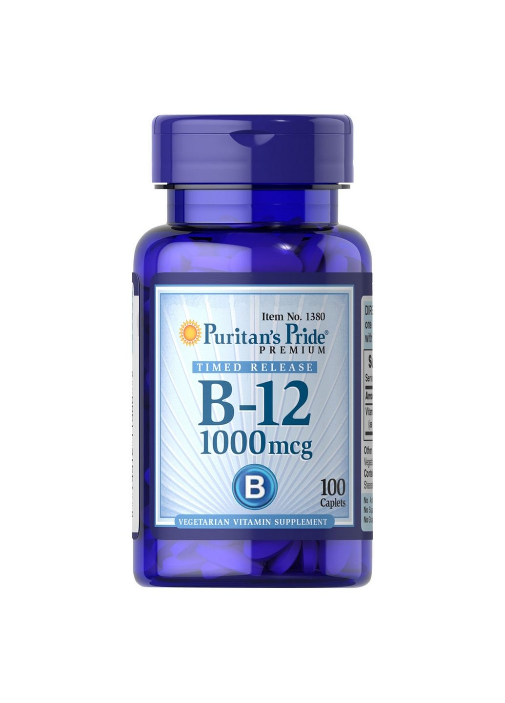 Витамины и минералы Vitamin B-12 1000 mcg Timed Release, 100 каплет Puritans Pride (293338086)