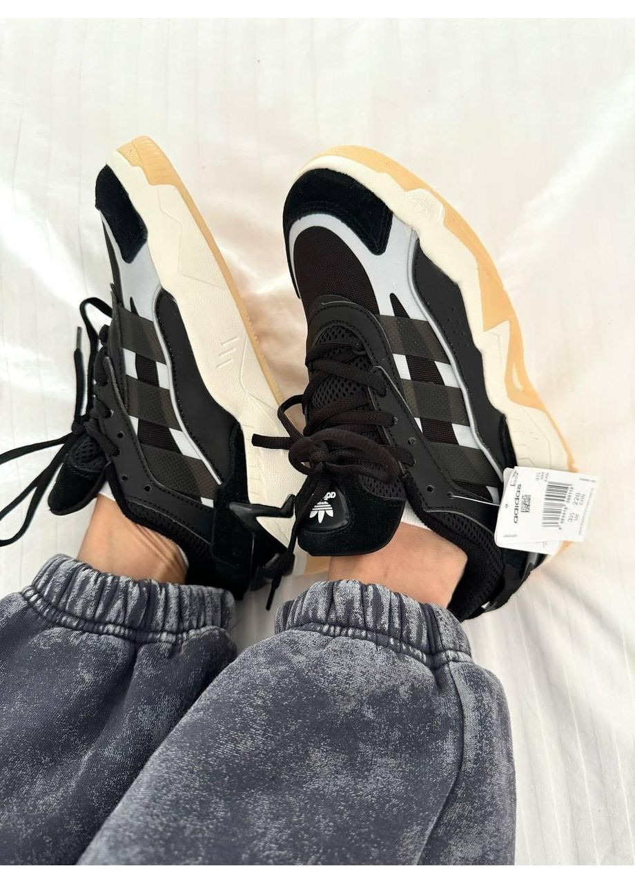 Чорні Осінні кросівки чоловічі adidas niteball 2.0 black / gum адідас найтбол No Brand