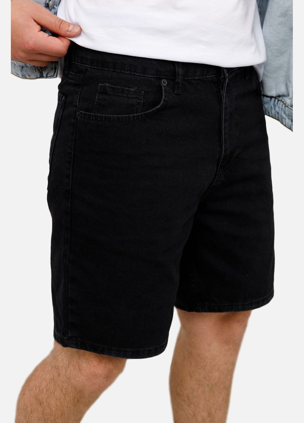 Мужские джинсовые шорты carrot цвет черный ЦБ-00249883 BIG GASTINO (307362212)