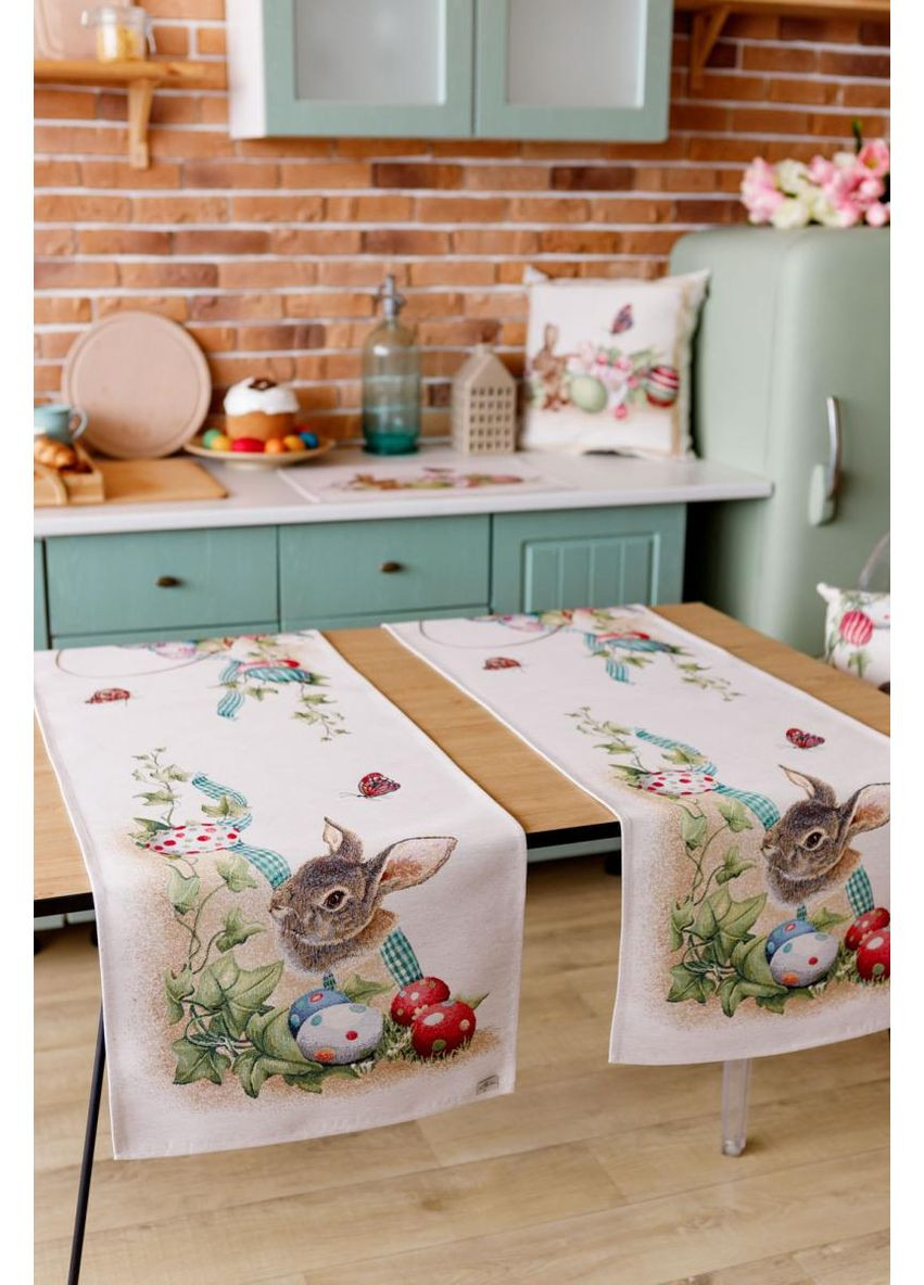 Великодня доріжка на стіл Веснянка 40х140 см натуральна тканина декор для святкового столу ProDobro (369378023)