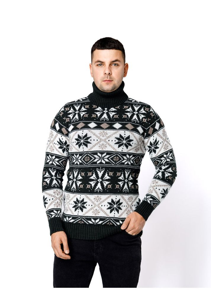 Темно-зеленый зимний мужской свитер цвет темно-зеленый цб-00233271 Gerekli