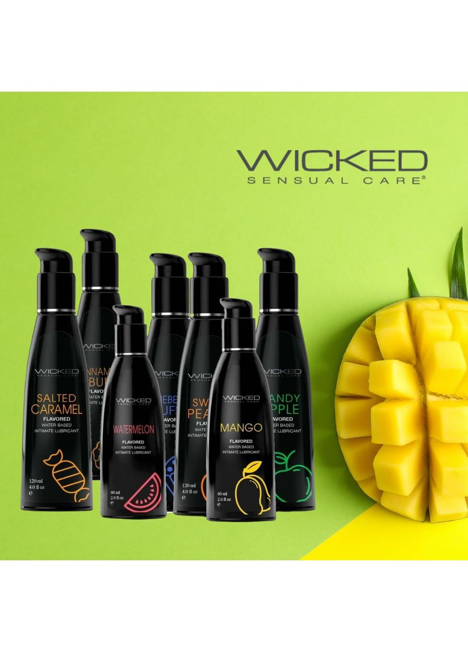 Съедобный лубрикант со вкусом Манго WICKED MANGO на водной основе, 60 мл Wicked Sensual Care (298936468)