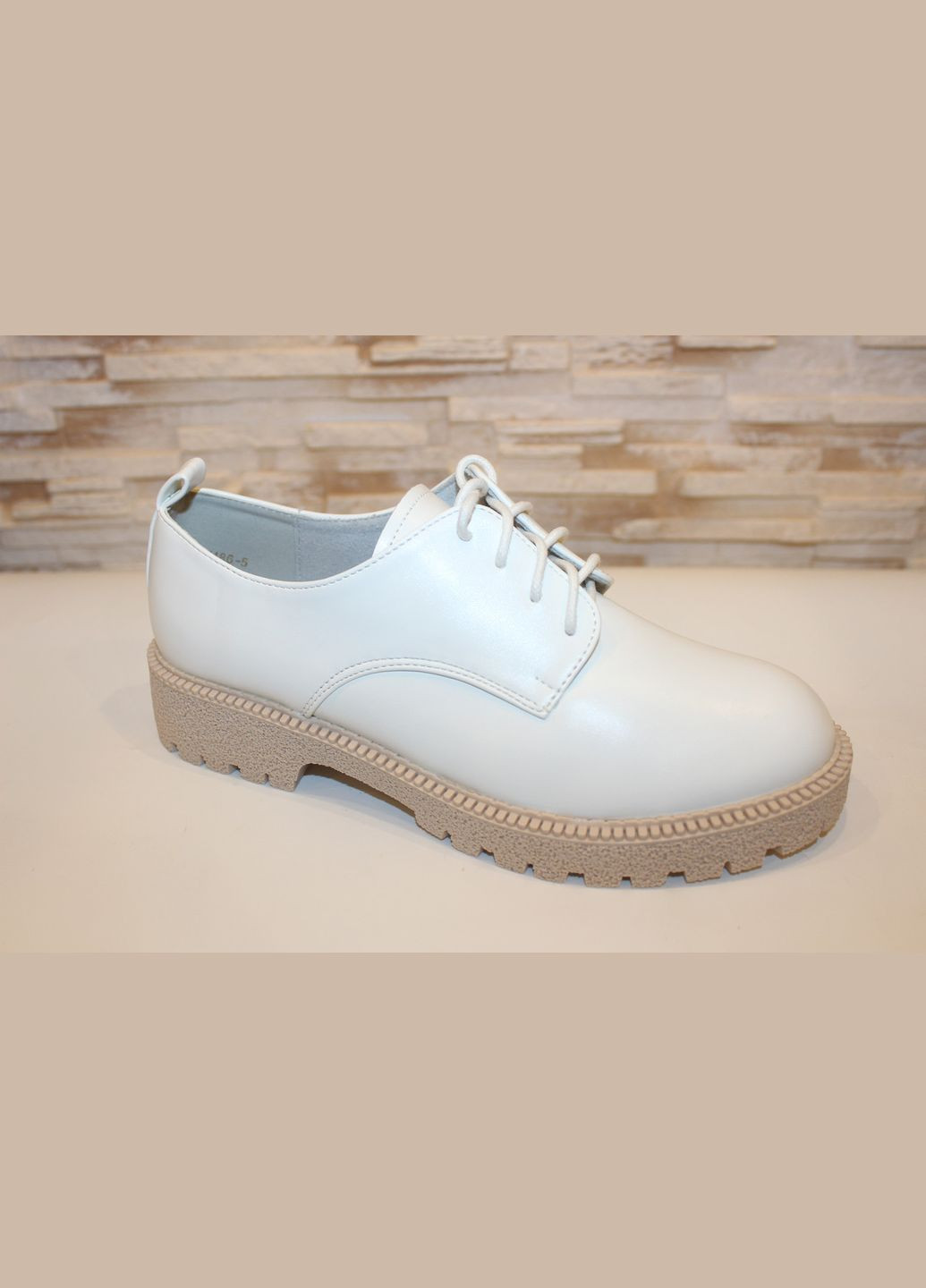 Loretta Туфли женские белые на шнуровке оксфорды белый з искусственная кожа, китай — демисезон (317777172)