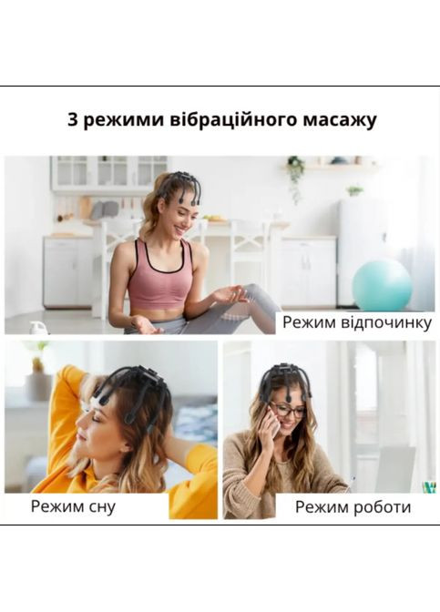 Релаксаційні електричні масажери для голови з вбудованим акумулятором 3 режими роботи Чорний No Brand (323486441)