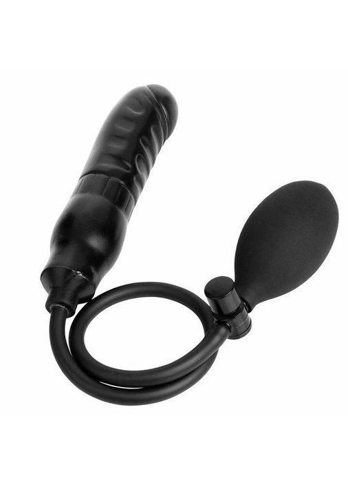 Надувной анальный расширитель делдо размер 12*2,7-4 см черного цвета, изготовленный в виде фаллоимитатора. China (360603471)