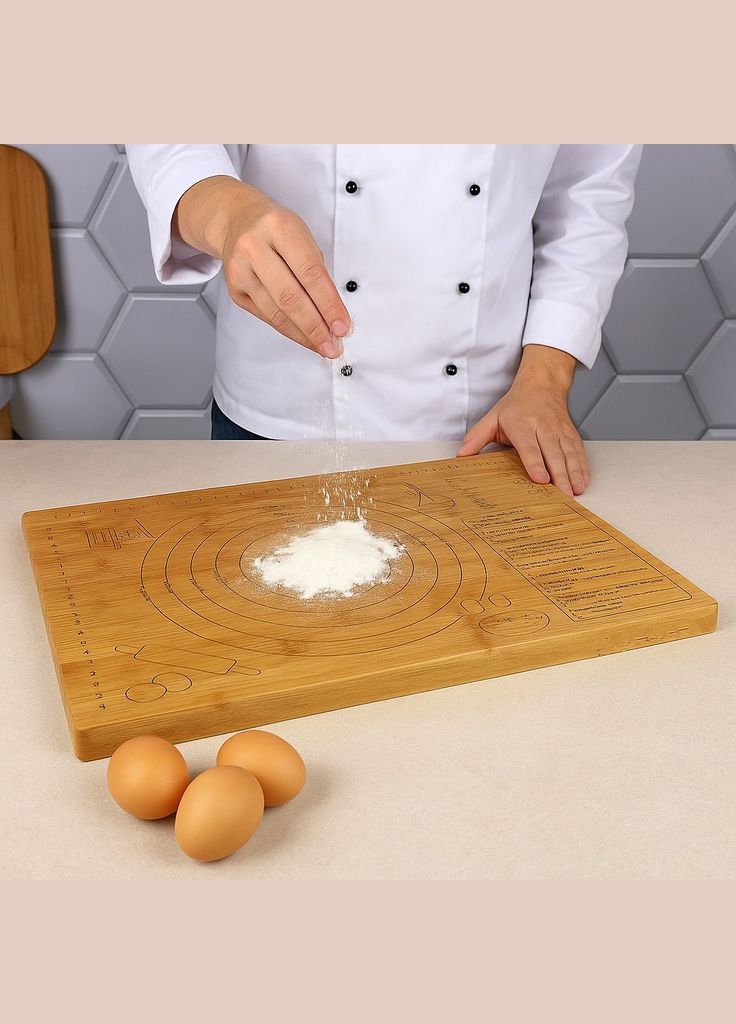 Дошка роздільна бамбукова 46×36×1,5 см 026 Eurogold (334884222)