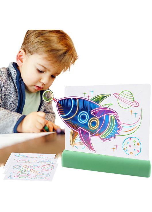Магічна флуоресцентна 3D дошка для малювання 32*24 см Tenwin (322635150)