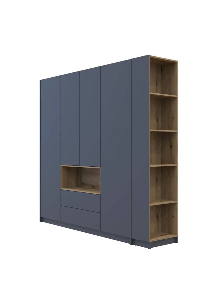 Шкаф для одежды с нишей и этажеркой Дейл Графит/Дуб Эвок 4 ДСП 234х52х220 (DRS-011727) Doros (361998888)