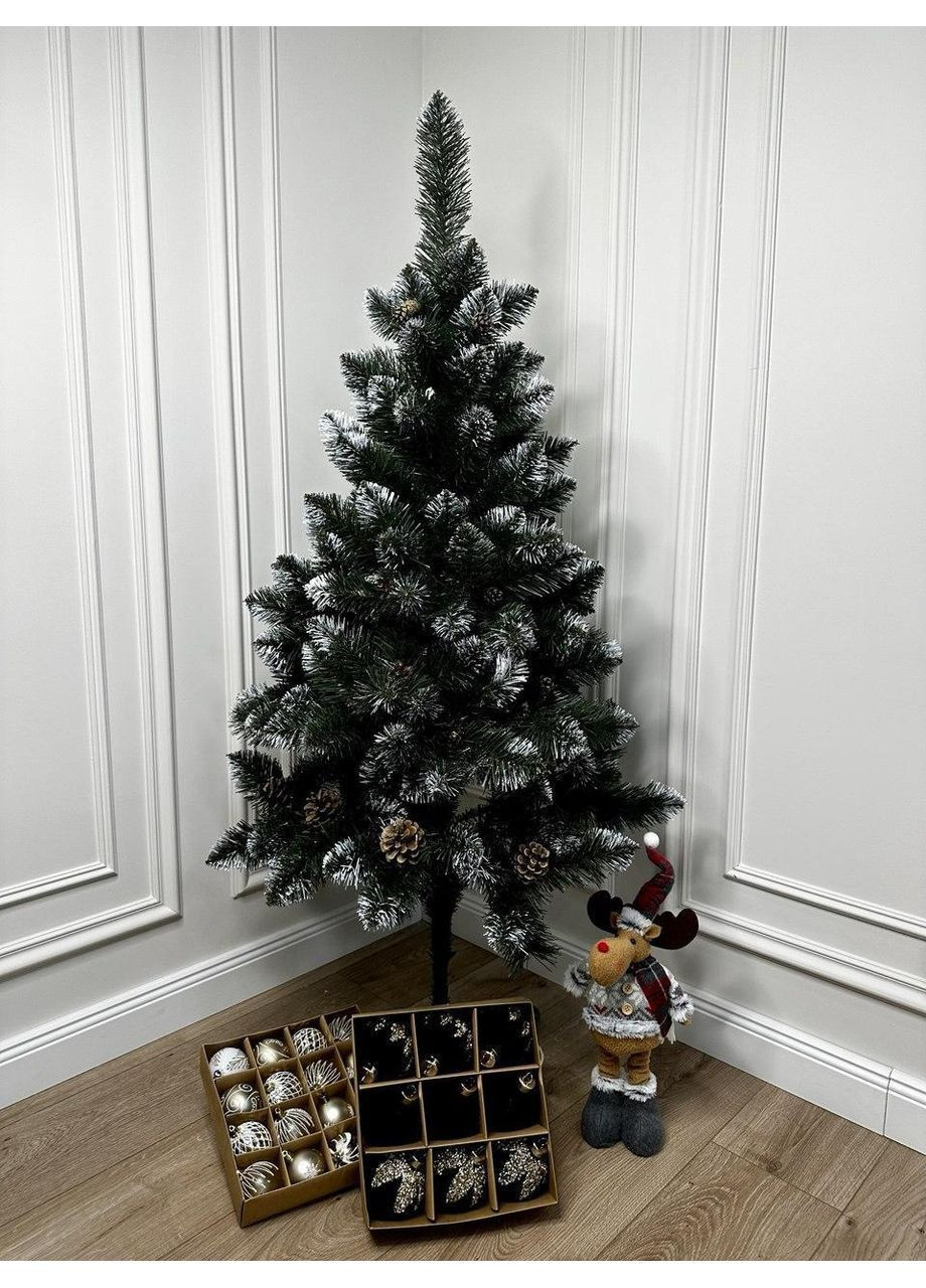 Ялинка "Лідія" білі кінчики та шишки 1.5 м No Brand (366891743)