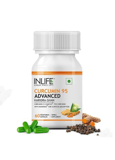 Куркумин 95, Турмерик. Инлайф Curcumin 95 INLIFE Turmeric. 500 мг, 60 вегетарианских капсул 21st Century (336546427)