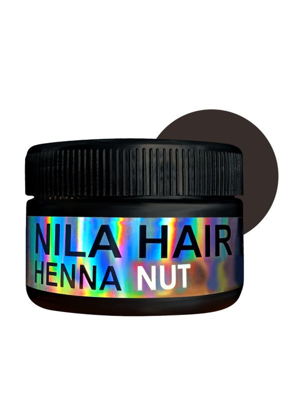 Набір Хна для волосся Горіх (Nut), 60г + Hair Fluid Сироватка для росту волосся, скло + піпетка, 10мл Nila (335877601)