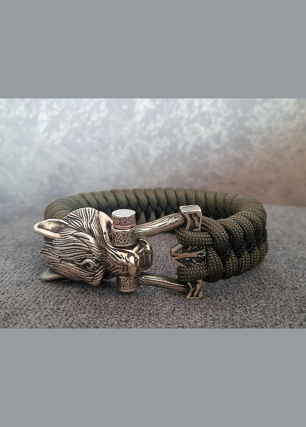 Браслет з Вовком з паракорду і мельхіору або латуні ручного лиття під замовлення + брелок в подарунок з No Brand (341738958)