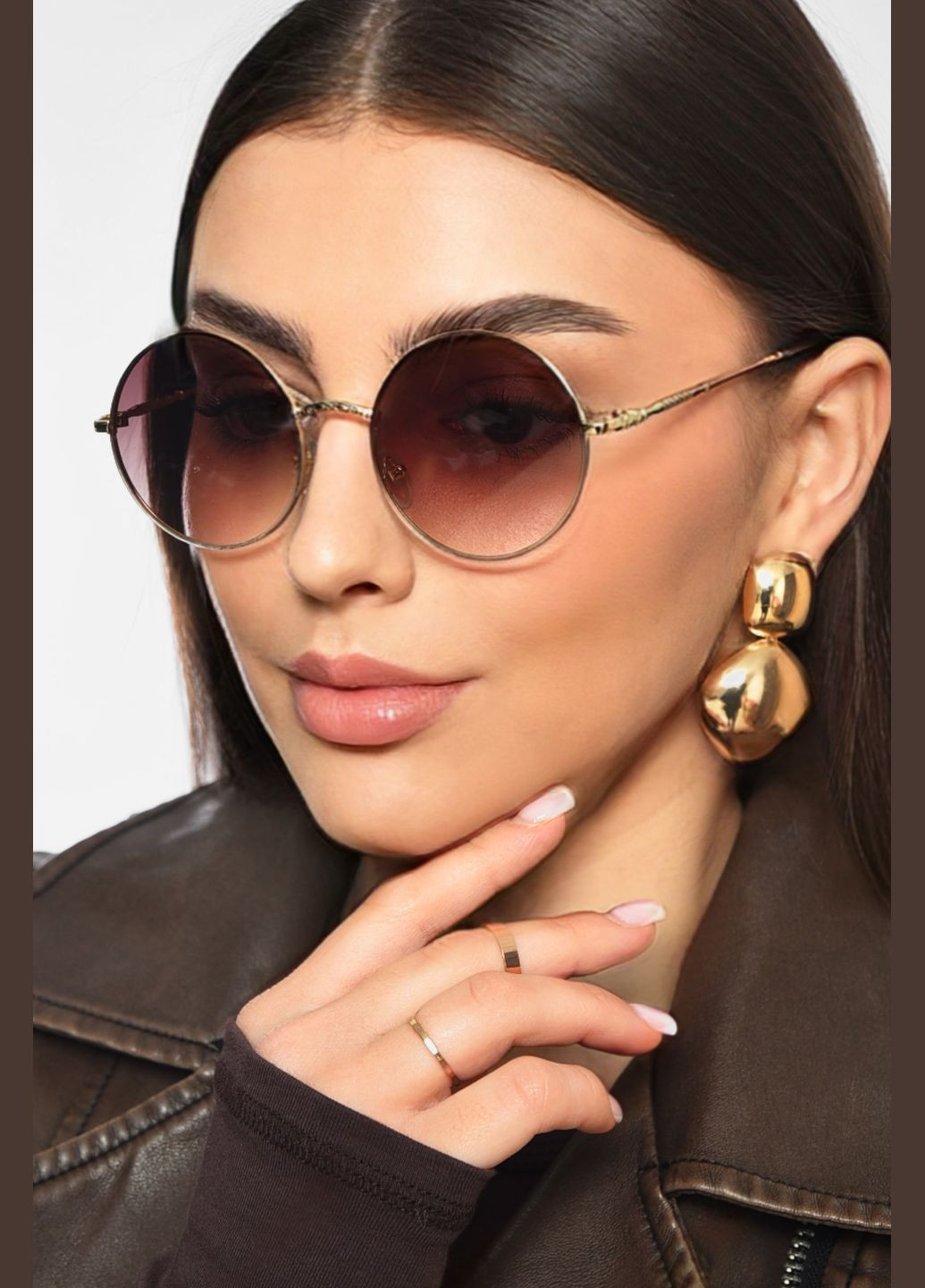 Окуляри жіночі золотистого кольору Let's Shop (325610168)