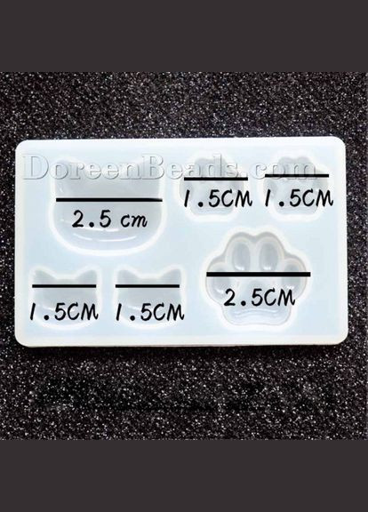 Форма для эпоксидной смолы Молд кот лапы лапки кошка Силикон 76 мм x 48 мм Finding (334729208)