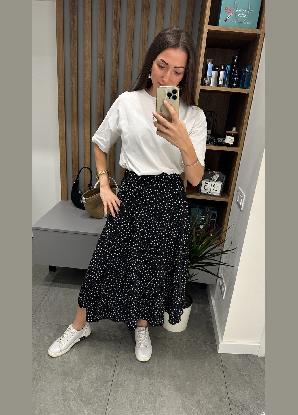 Черная кэжуал однотонная юбка clar штапель EVVA