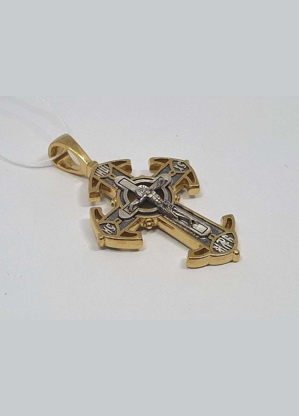 Серебряный крест Распятие Христа с позолотой. 3421-ЗЧФ Харківська ювелірна фабрика (299153335)