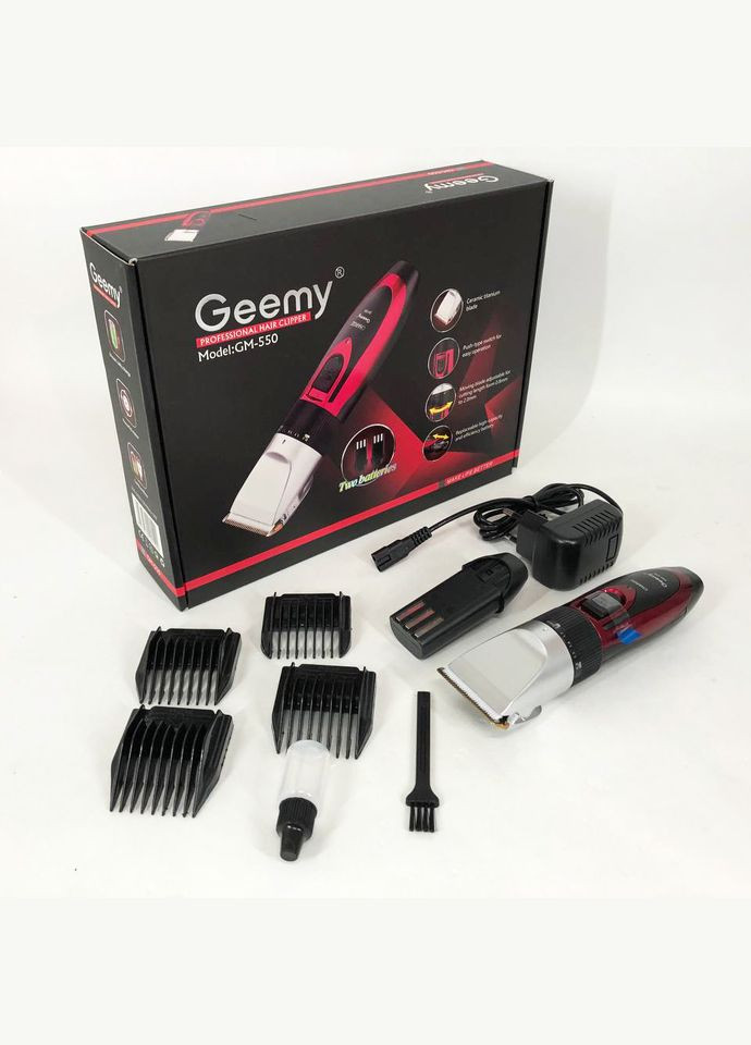 Професійна машинка для стрижки волосся GM-550 з двома акумуляторами, Бритва триммер для бороди Gemei (364663736)