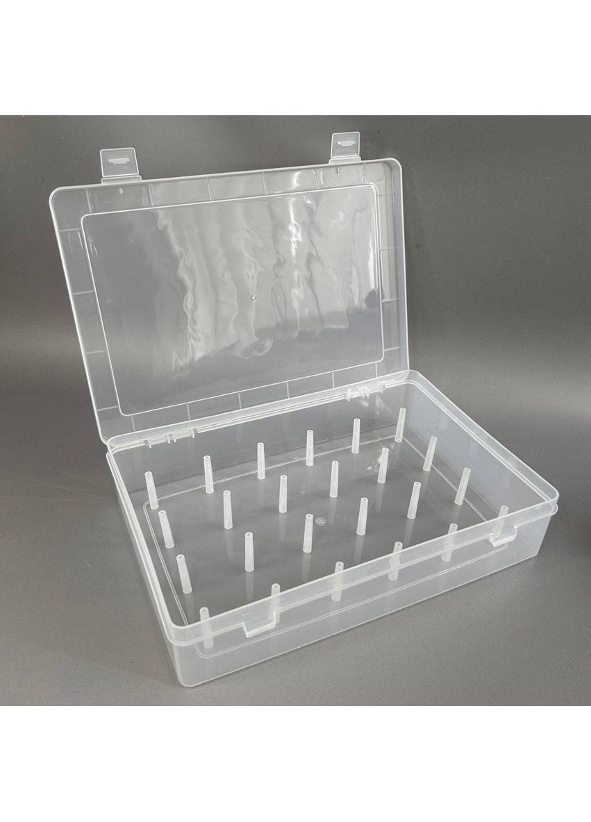 Пластиковый органайзер для нитей, на 24 катушки 6,3х19х27 см – прозрачный Plus-plus (354797974)