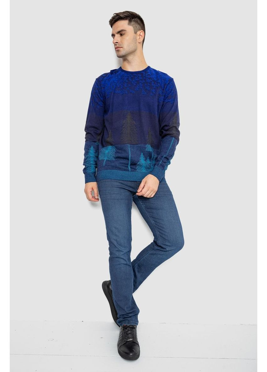 Светло-синий зимний свитер мужской повседневный, 247r6138 Ager