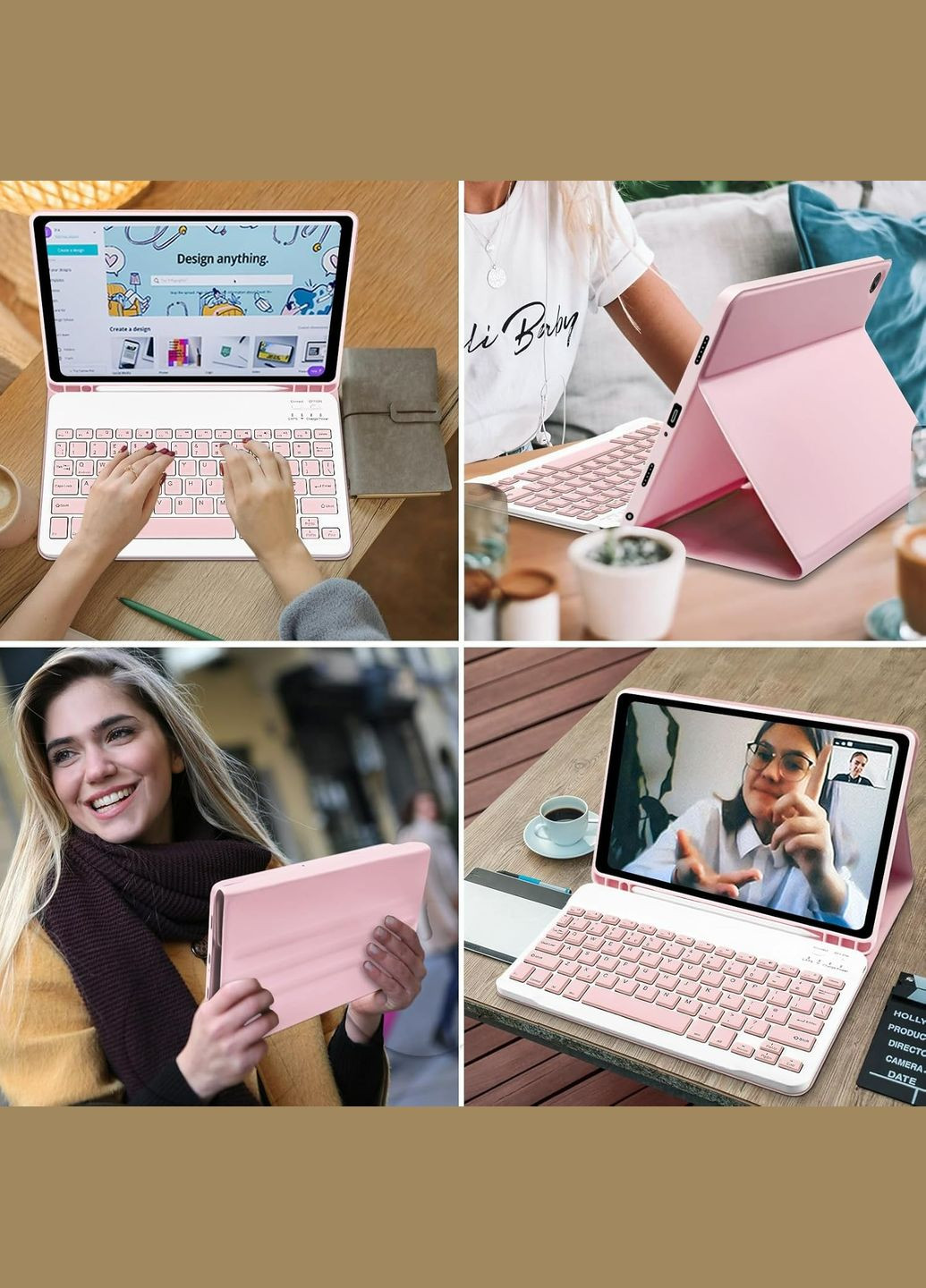 Чохол з бездротовою клавіатурою для Samsung Galaxy Tab A9 SM-X115 Pink (712359) BeCover (341487867)