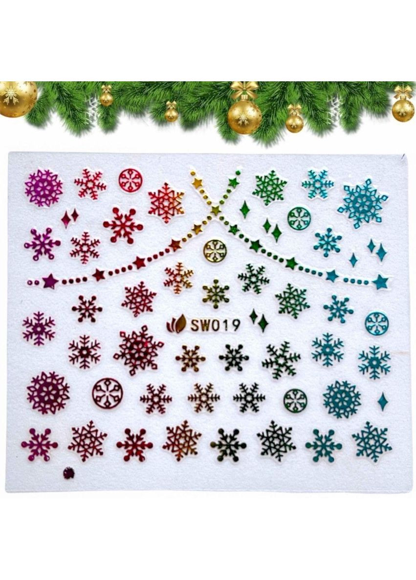 Новогодние 3D наклейки 019 для дизайна ногтей. Plus-plus (352744662)