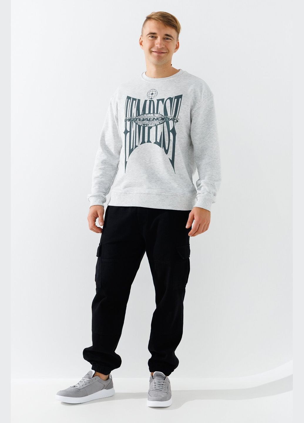 Сірий світшот з принтом чоловічий -15 shop (2000990807939) Demos (315961221)