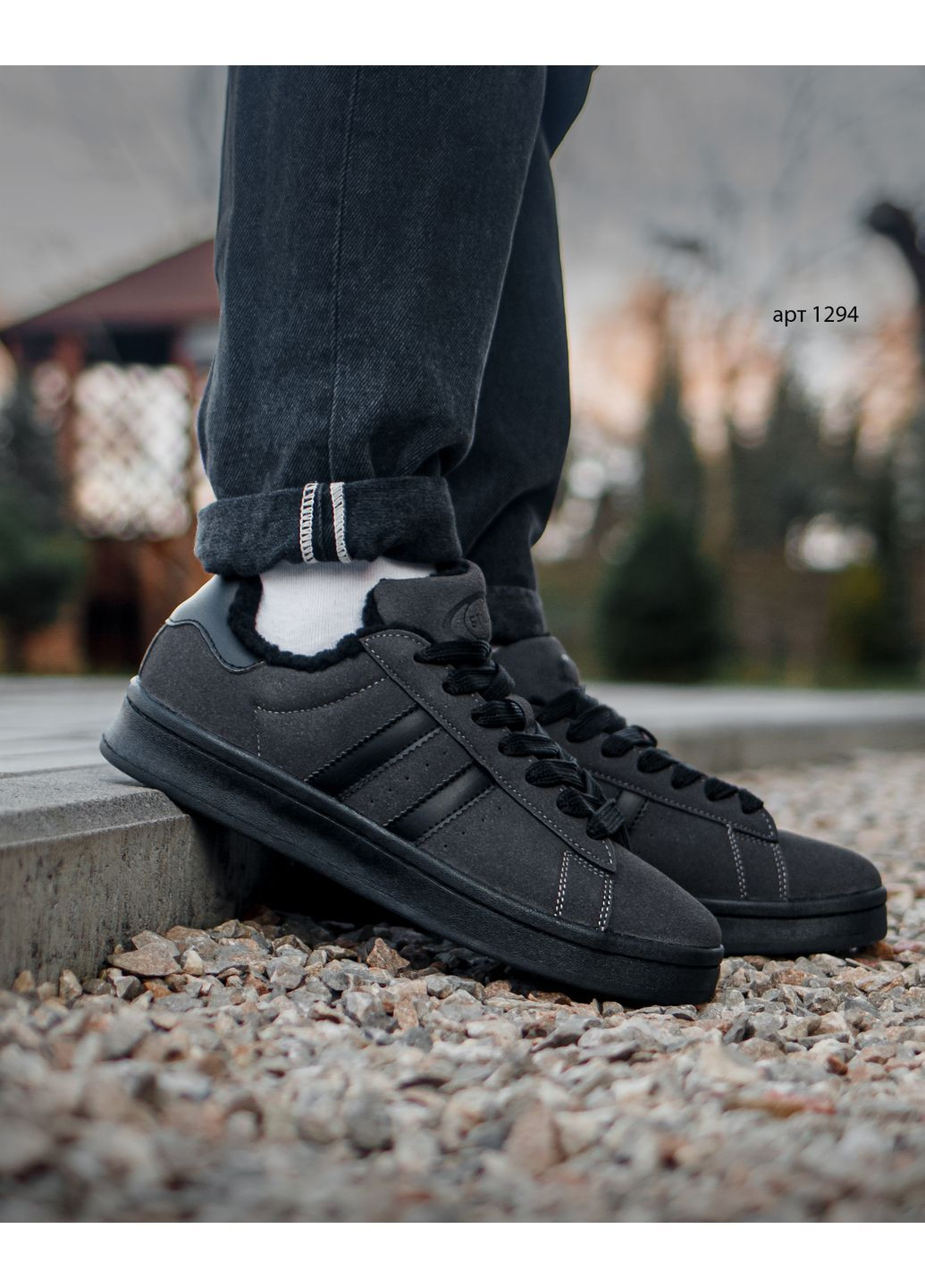 Серые зимние зимние кроссовки camp fur dark grey Stilli Campus