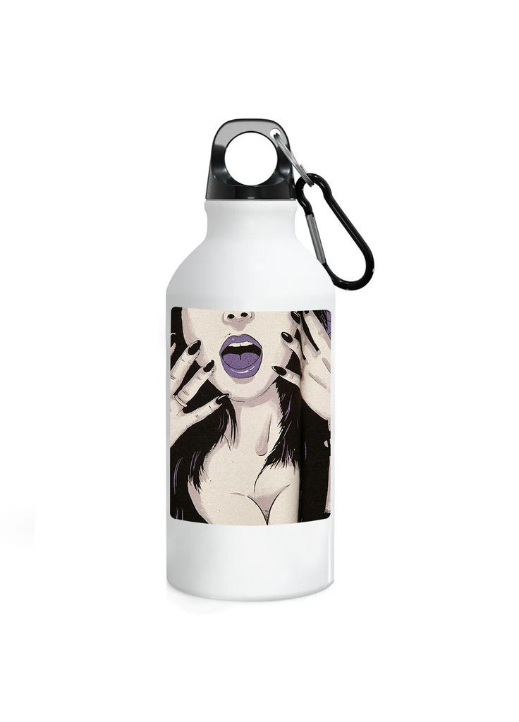 Фляга (бутылка) для воды с карабином 500 мл Металлическая (Туристическая, Для кемпинга, Для спорта) #83 500 мл Белый No Brand (323639668)