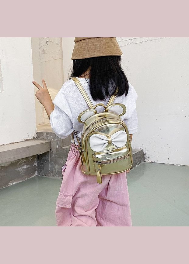 Маленький детский рюкзак Микки Маус с ушками и бантиком, мини рюкзачок для девочек блестящий с ушами (BRT) Brettani (362412045)