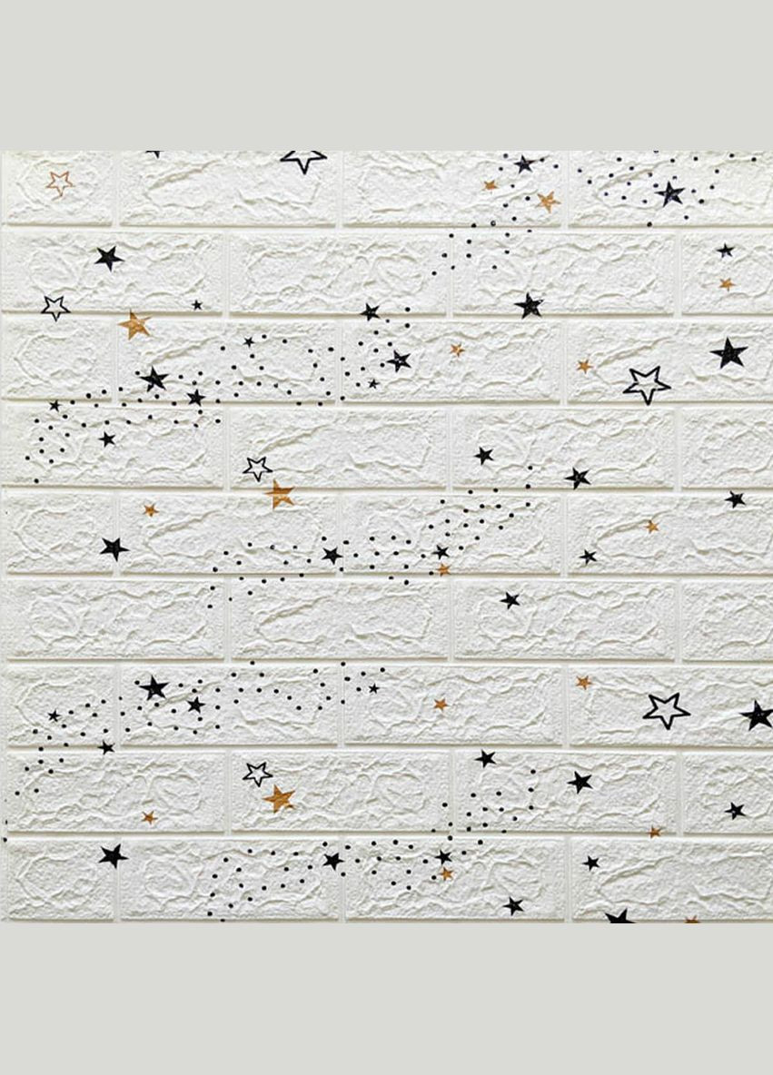 Декоративная 3D панель самоклейка под белый кирпич Звезды 700x770x5мм (021) SW00000086 Sticker Wall (278314500)