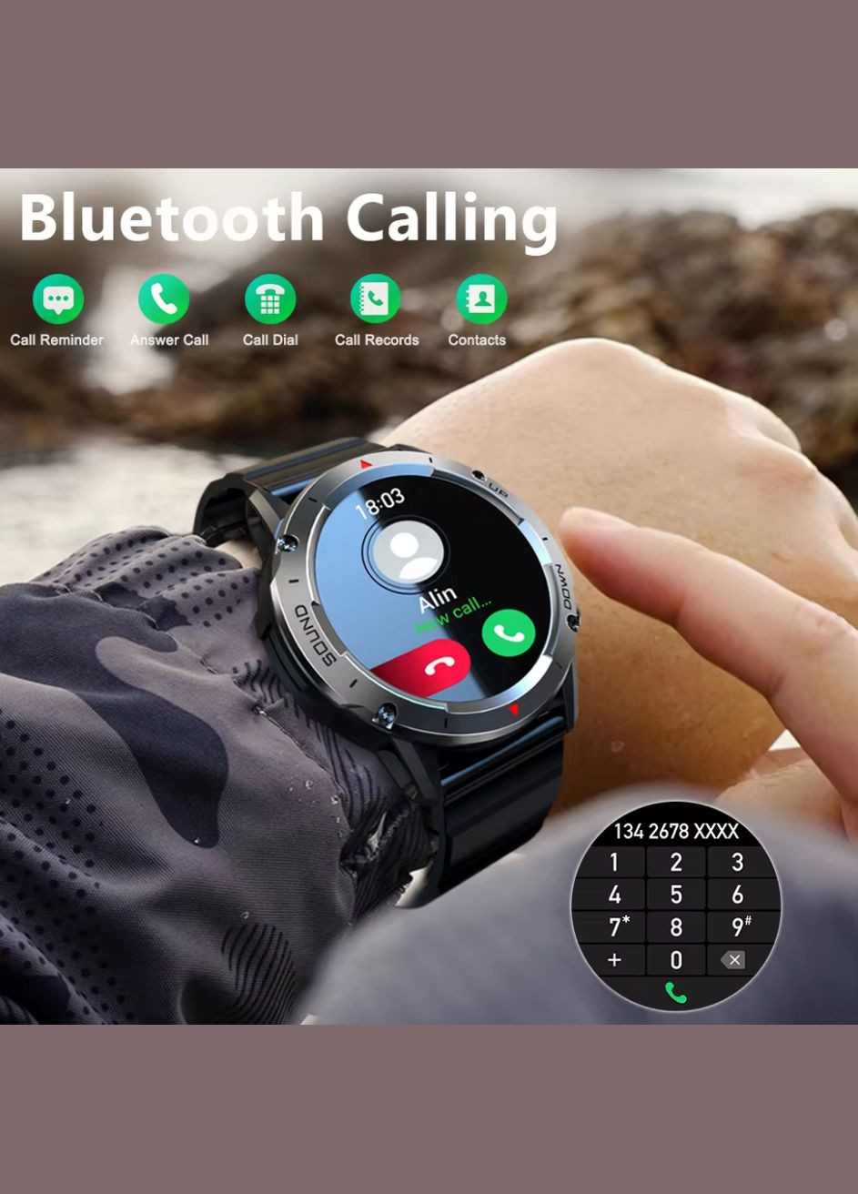 Смарт-часы мужские MELANDA водонепроницаемые, противоударные,Bluetooth звонки No Brand (302898954)